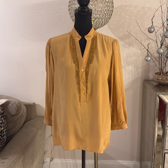 Carlos Miele silk beaded blouse size medium - Picture 1 of 5